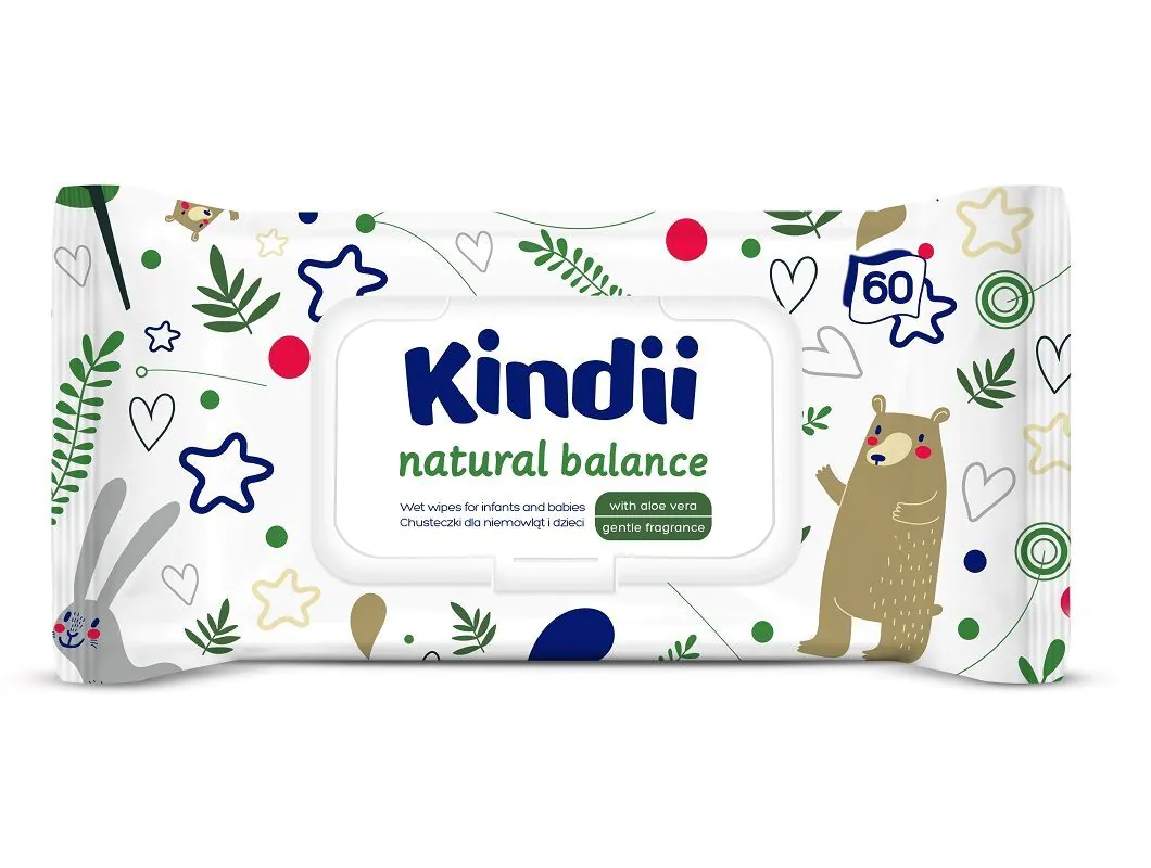 Cleanic KindiiNaturals Balance Baby- og børneservietter, 60 stk.