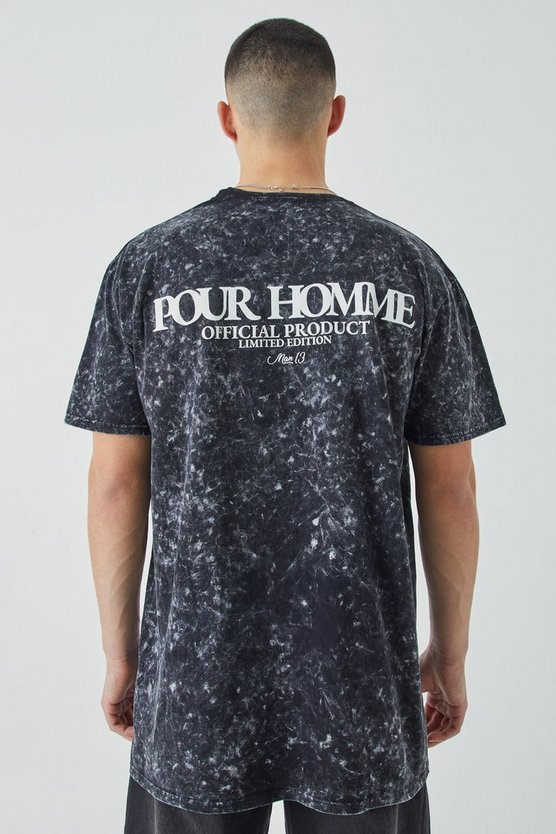 Oversize T-Shirt mit Acid-Waschung und Print