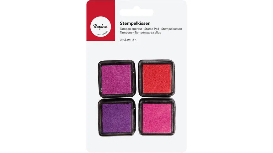 Rayher Mini-Stempelkissen-Set Girls 3x3 cm 4 Stück