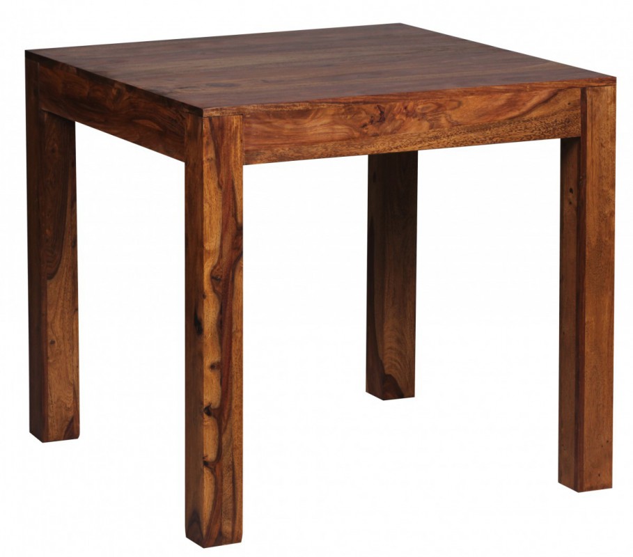 Wohnling Design Esstisch quadratisch Massiv 80 x 80 cm Sheesham Massivholz