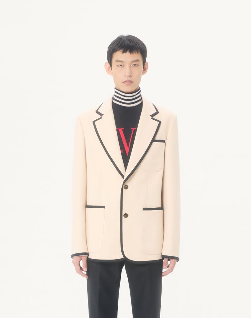Jaqueta Valentino de gabardine de lã com abotoamento simples