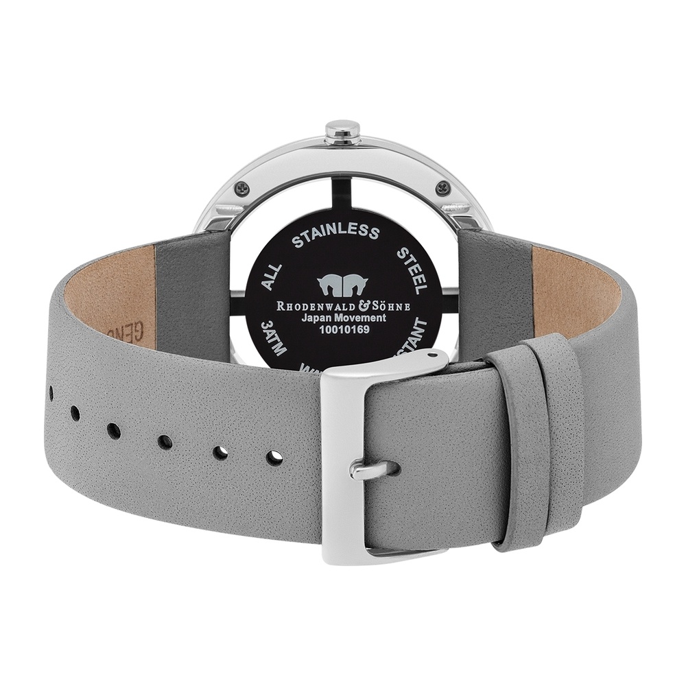 Rhodenwald & Söhne Montre à quartz Lucrezia en Cuir véritable en Gris Montre