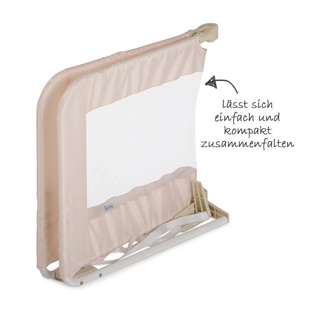 Hauck Bettschutzgitter Sleep N Safe Plus - Beige, Bettschutzgitter Rausfallschutz für Babys und Kinder im Elternbett
