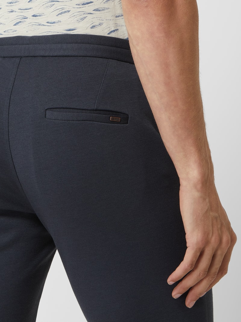 Shorts aus Piqué in marineblau