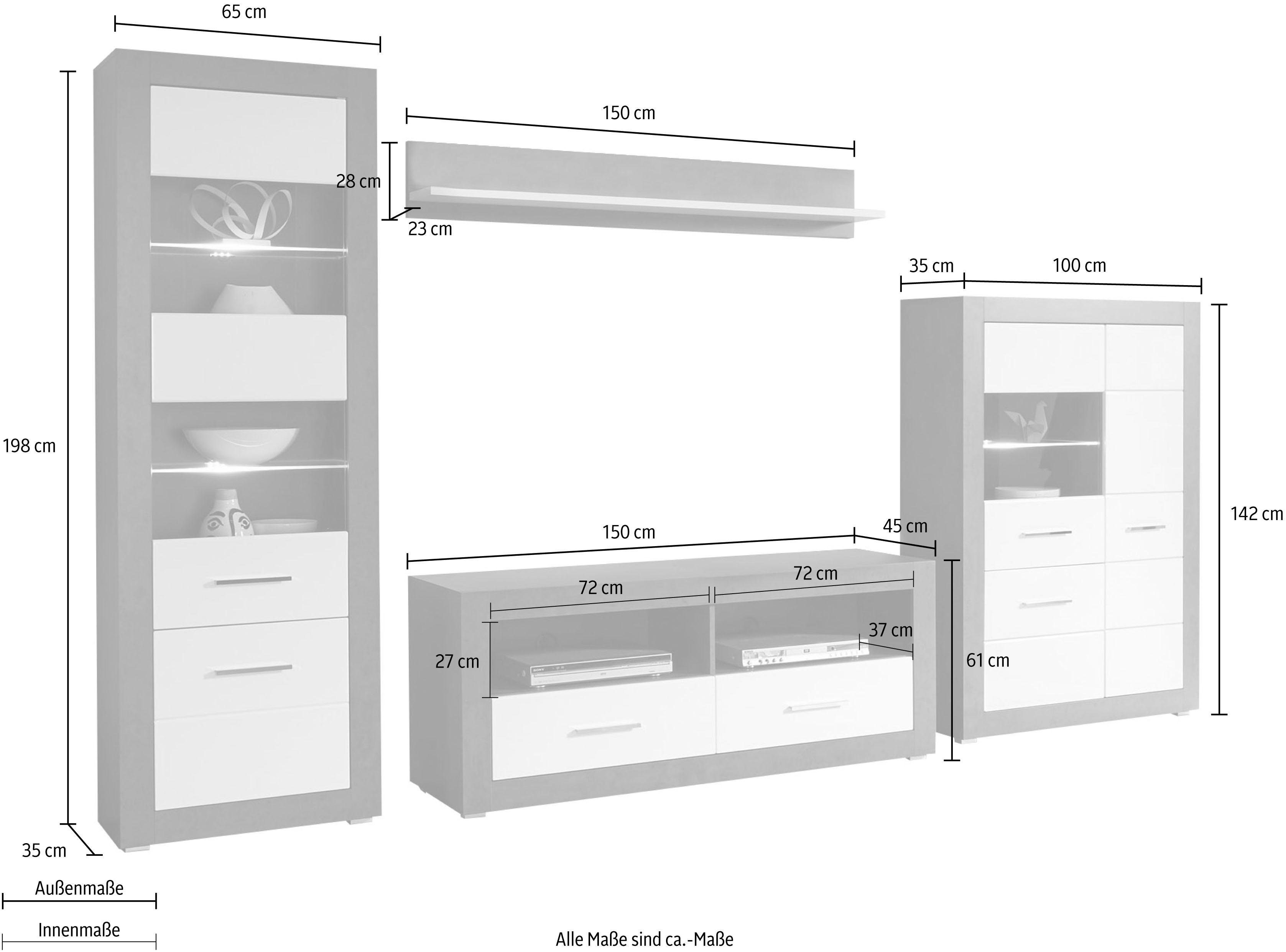 INOSIGN Wohnwand Etero, (Set, 4-St)
