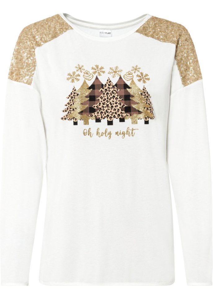 Oversize-Shirt mit Weihnachtsmotiv und schönen Pailletten