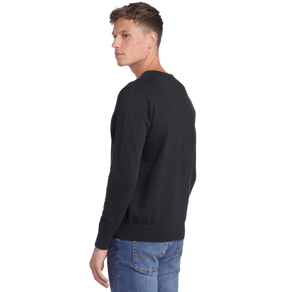 Herren Feinstrickpullover mit V-Ausschnitt