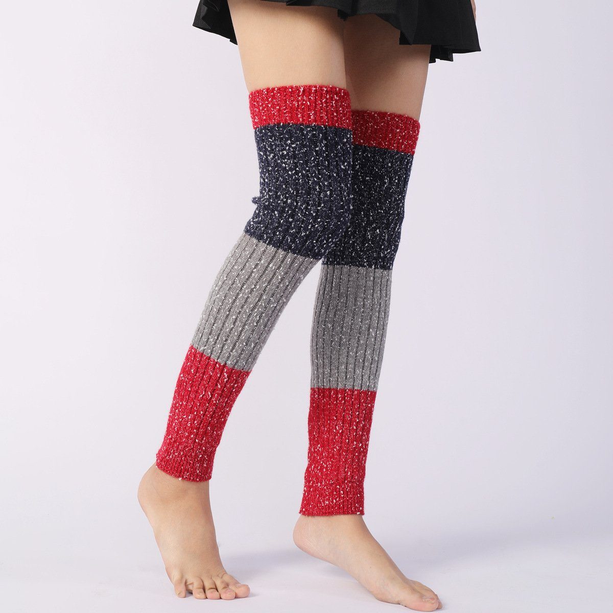 Beinstulpen 1 Paar Overknee Strümpfe Damen Kniestrümpfe(63cm) (1 paar, Strumpf für Ballett Fitness Yoga) Damen Stulpen Lange Gestrickt Beinwärmer