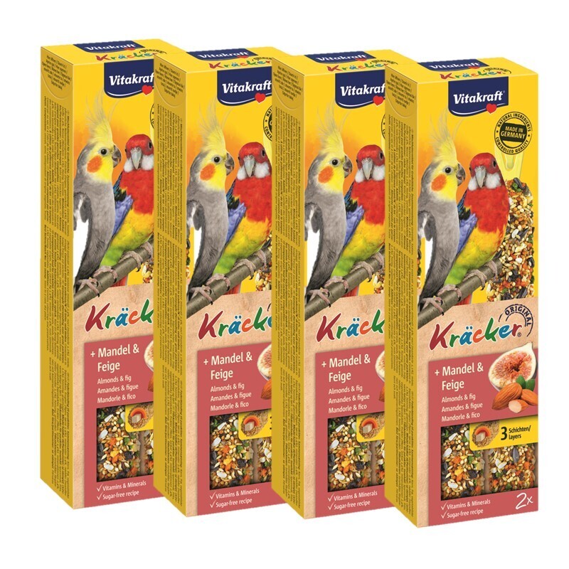 Vitakraft Snacks Vitakraft Großsittich Kräcker 4x2er Mandel-Feige