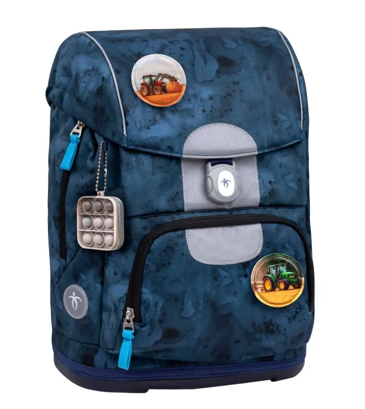 Belmil Motion Schulranzen Set 5-teilig mit 6 Patches - Blue Splash