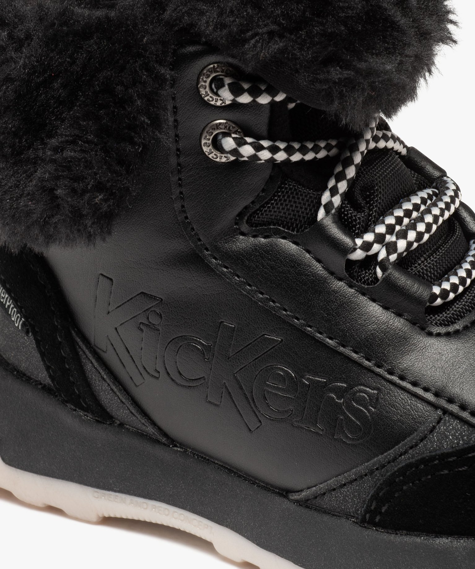 Boots fille unies imperméables à col fourré retourné - K... noir | GEMO