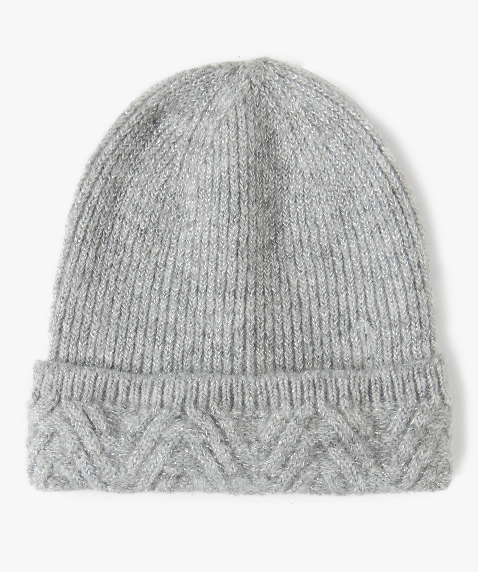 Bonnet femme en maille pailletée gris | GEMO