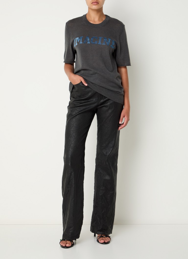 Zadig&Voltaire Ida cashmere T-shirt with print and lurex
