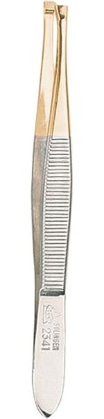 Erbe Solingen 9 cm - gerade teilvergoldet Pinzette