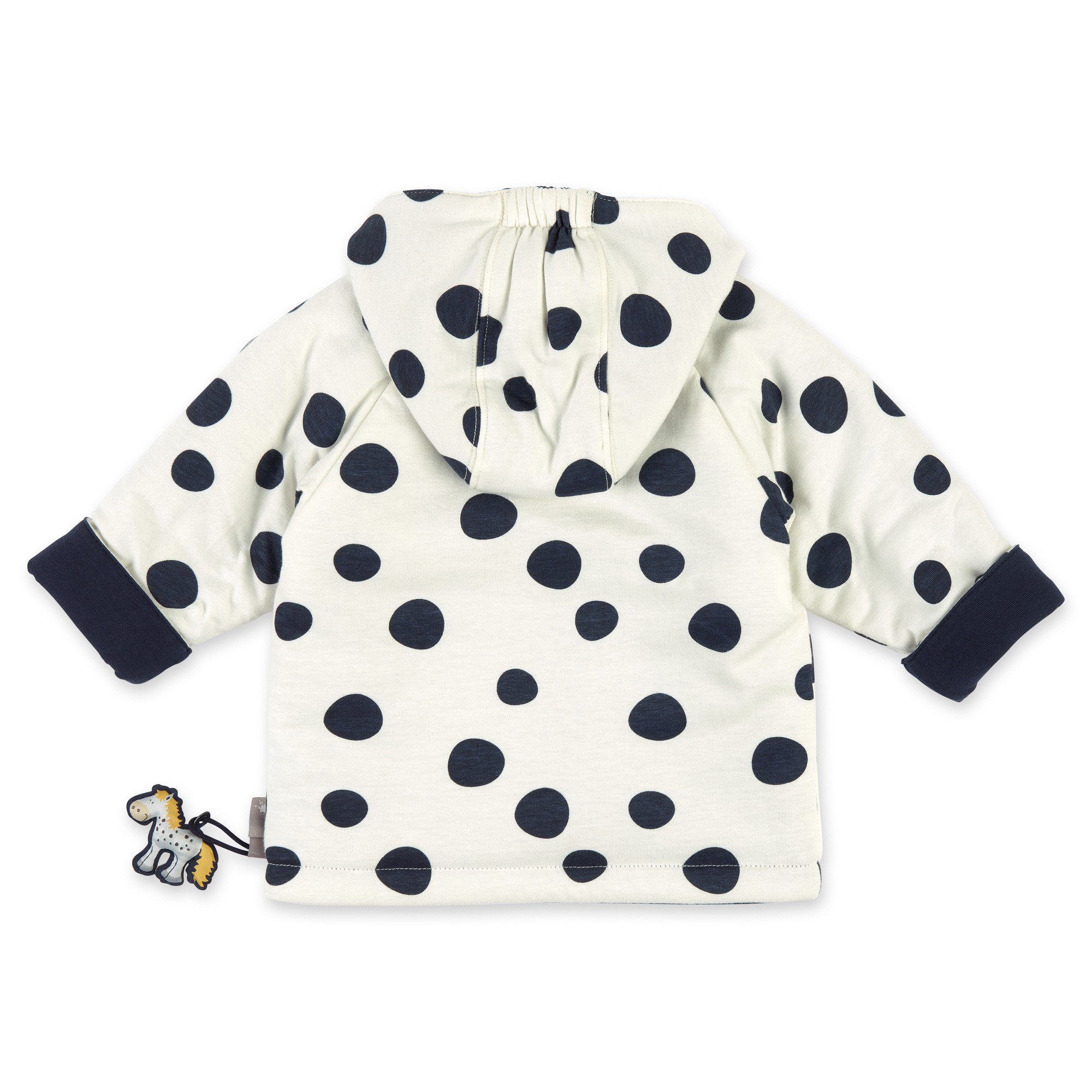 Wattierte Baby Wendejacke Tupfen Pony, dunkelblau oder w