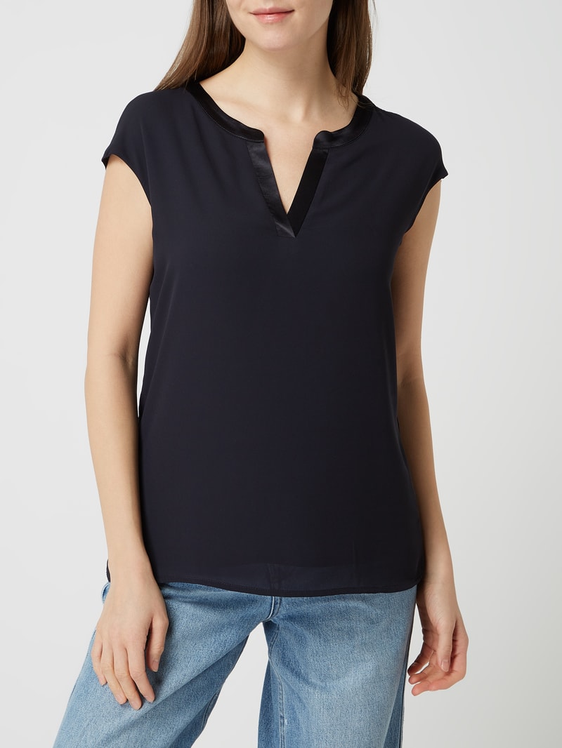 Top aus Chiffon in marineblau