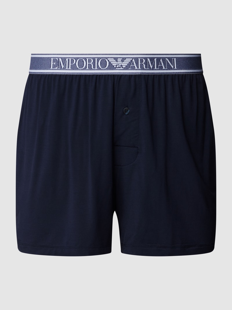 Pyjama mit Label-Details in dunkelblau