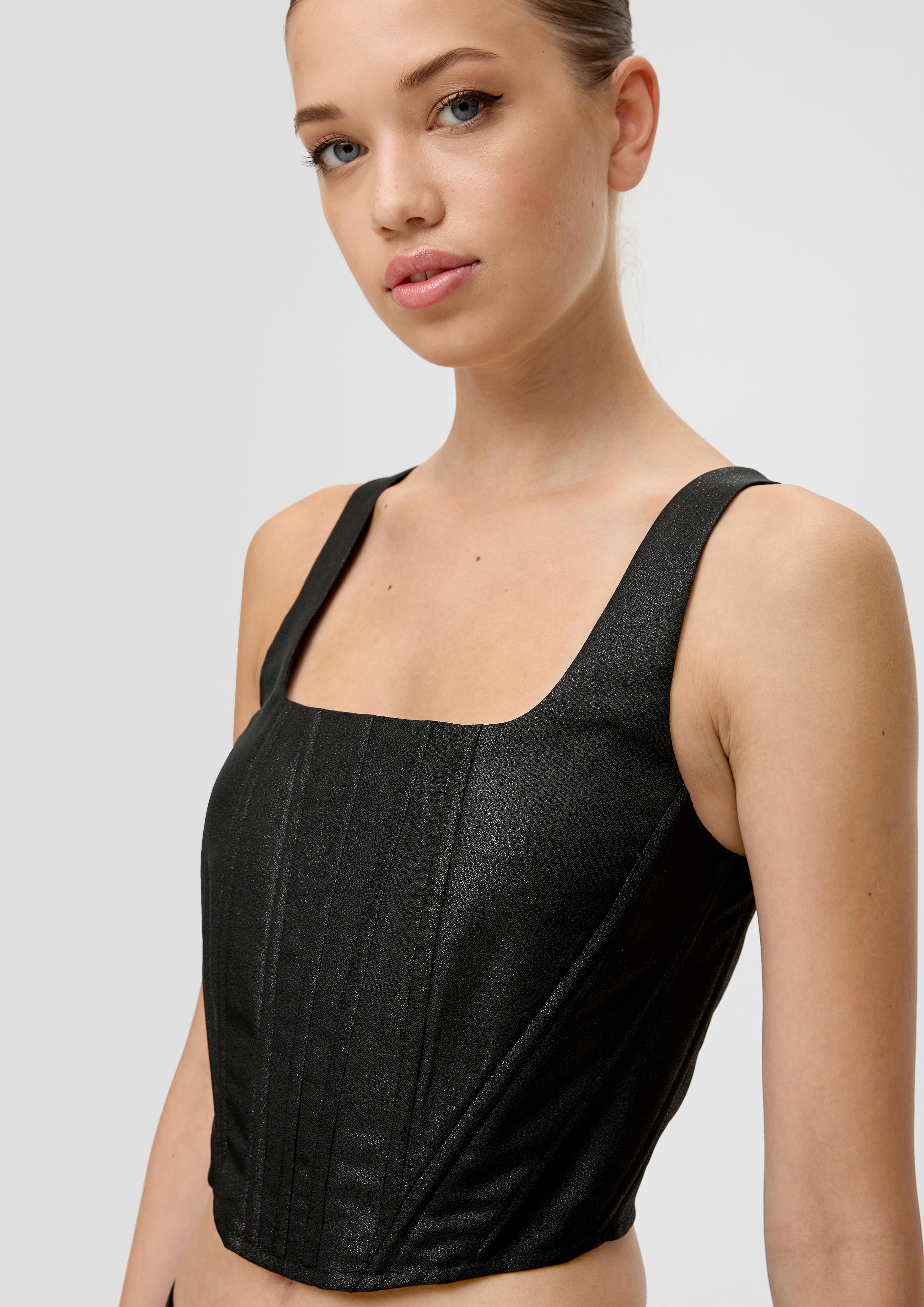 Korsett-Top mit metallisiertem Garn | QS x ELIF  2135067-9999