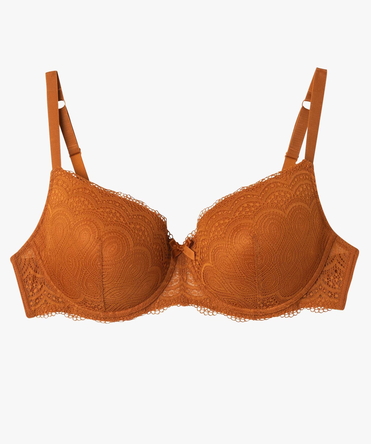 Soutien-gorge grande taille à armatures et coques fines marron | GEMO