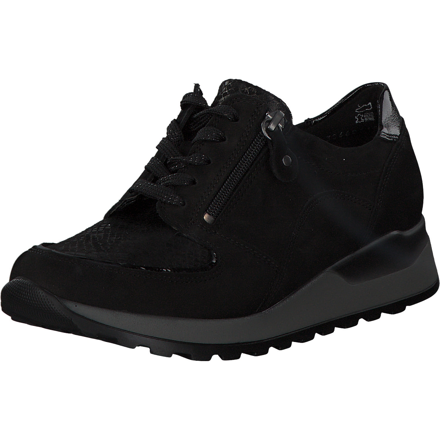 Waldläufer Hiroko Soft H64007, Sneakers Low, Damen, Schwarz (Silver)