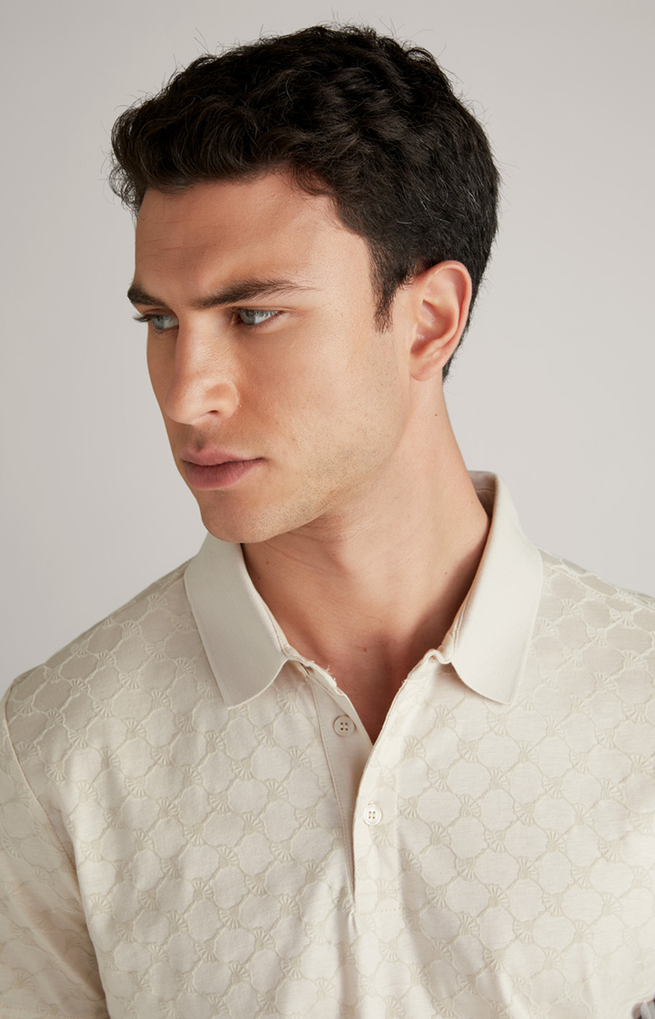 Cornflower Poloshirt Pancrazio in Offwhite