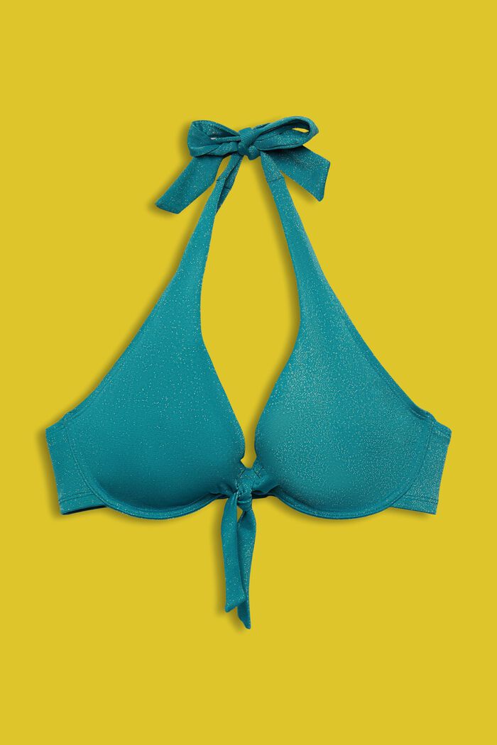 Glitzerndes Neckholder-Bikinitop für große Cups