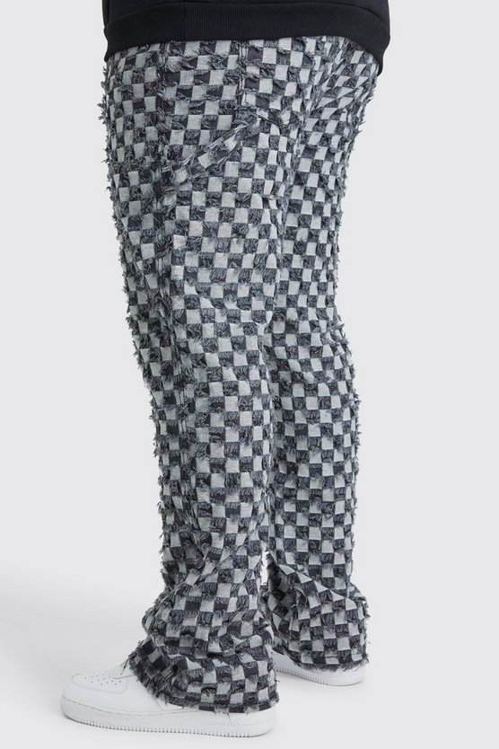 Plus karierte Slim-Fit Schlaghose