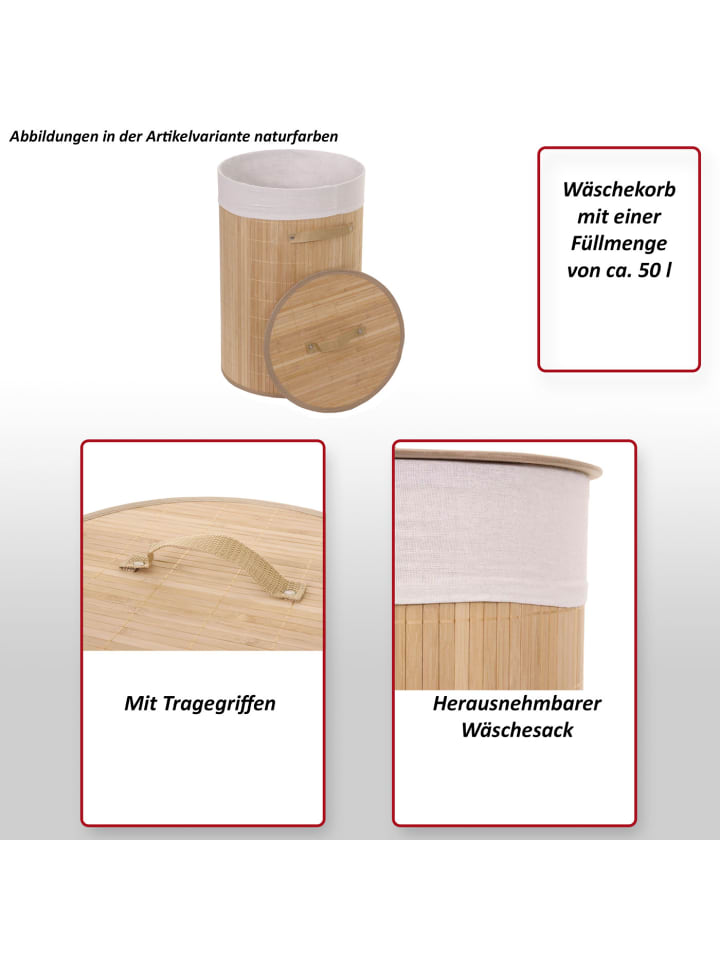 MCW Wäschekorb C21 rund, Braun günstig kaufen onesize