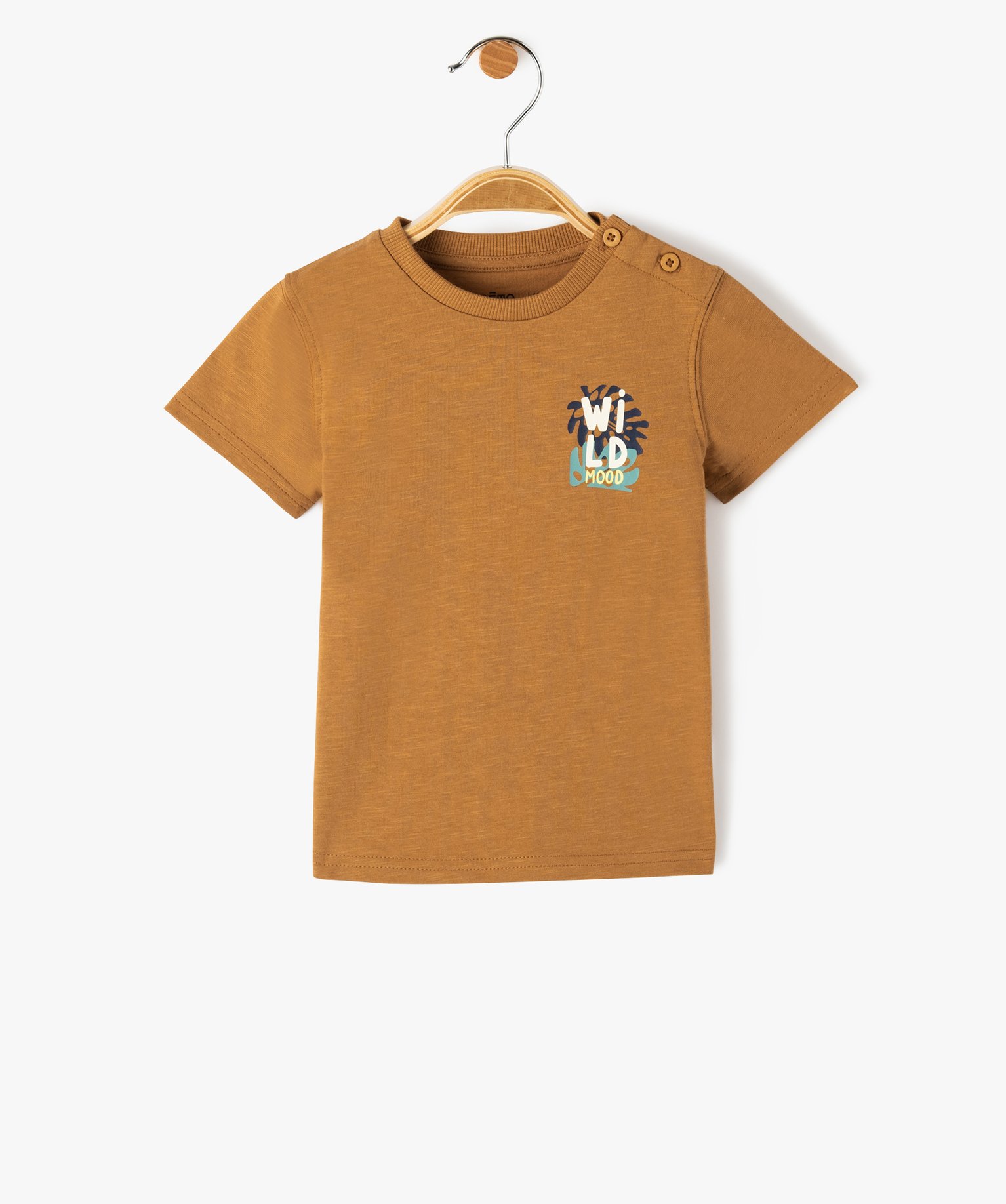 Tee-shirt bébé Garçon à manches coutes et motif en relie... marron | GEMO