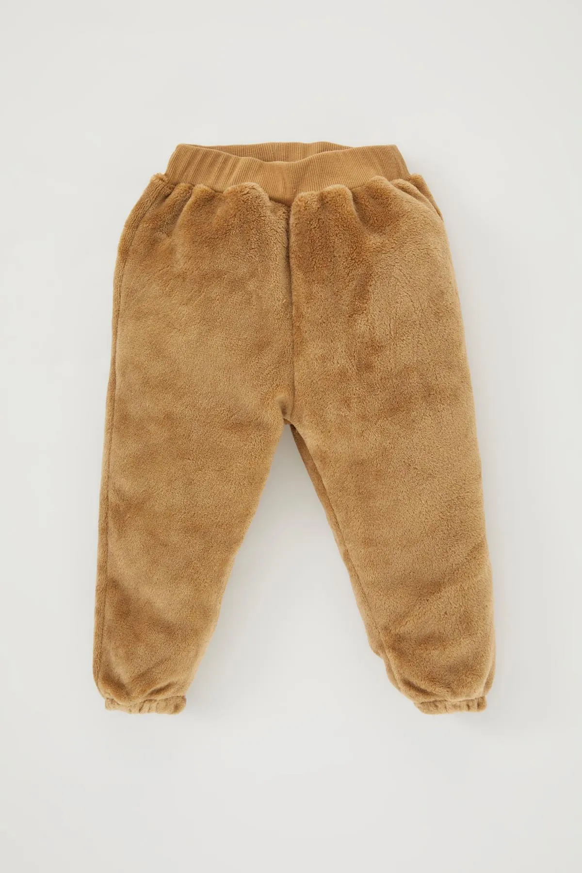 DeFacto  Baby Boy Teddybär gemustertes Plüsch-Oberteil und -Unterteil mit Kapuze, 2er-Set