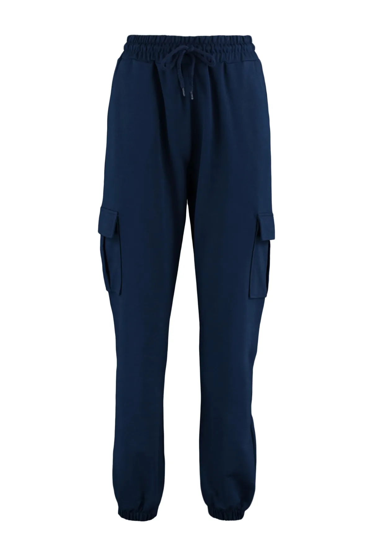 Trendyol Collection  Indigo Dünne Strick-Jogginghose mit Cargo-Taschen TWOAW23EA00119