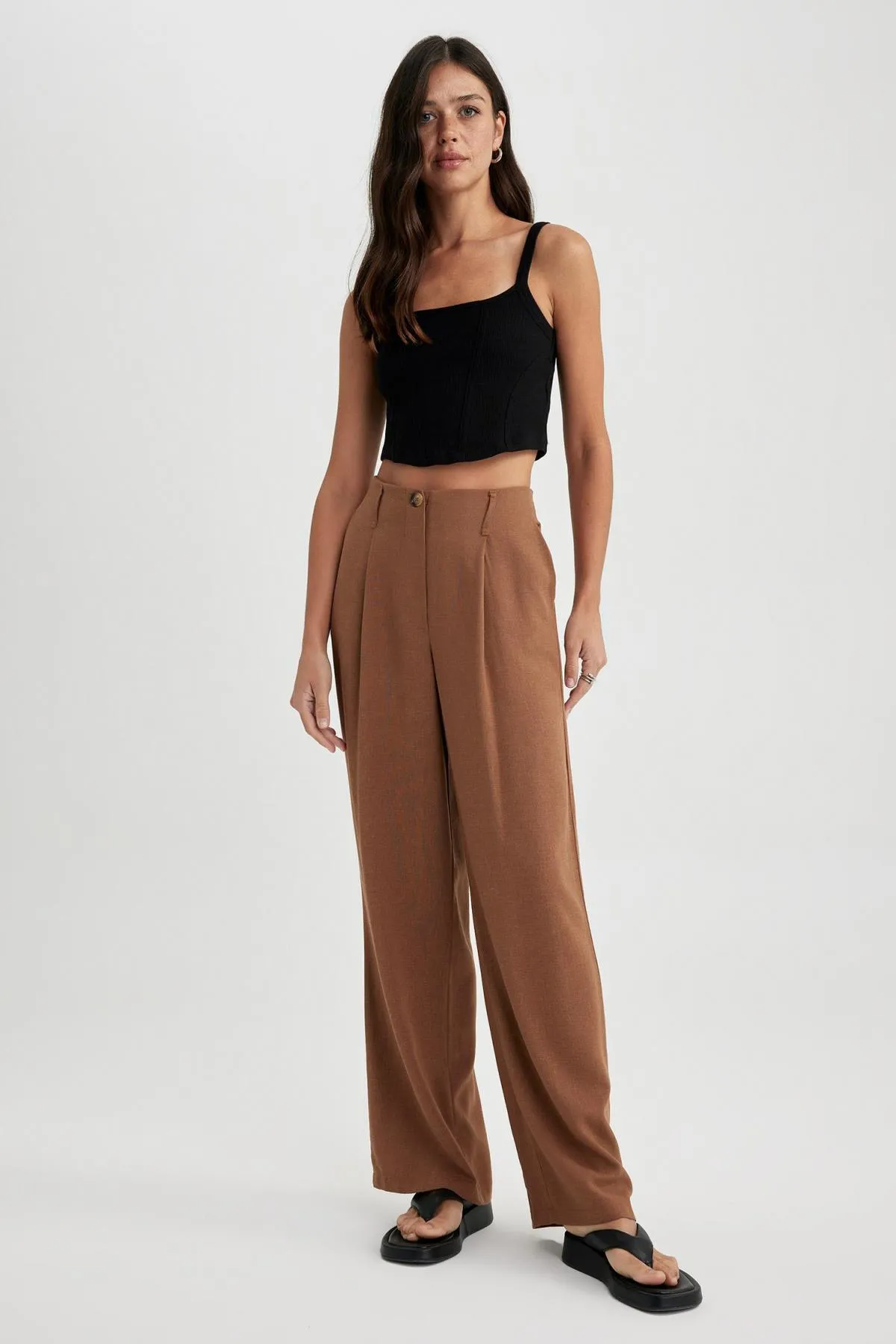 DeFacto  Hose aus Leinenmischung mit weitem Bein und hoher Taille Z5533az23sm