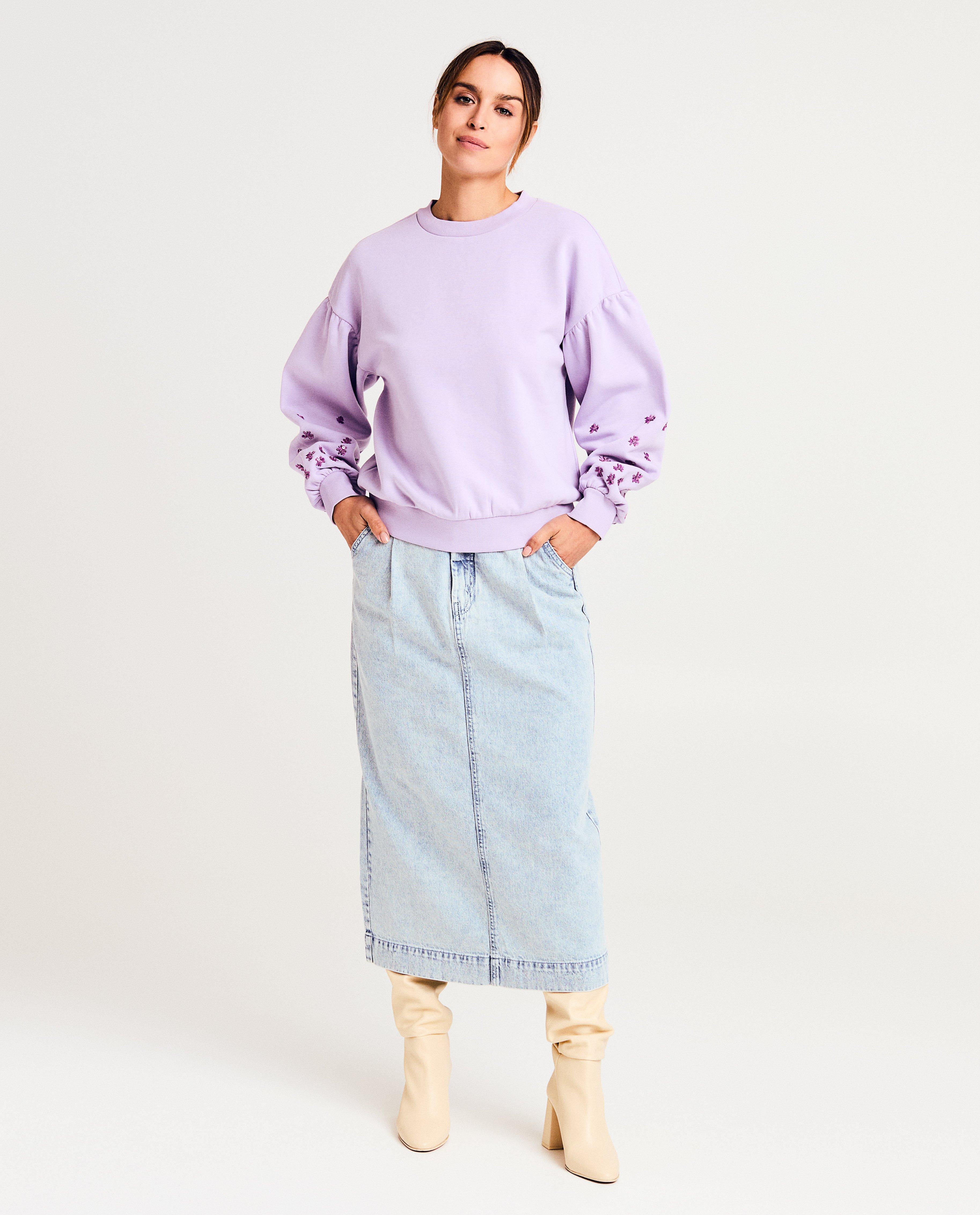 Fustă din denim Sora Blue albastru deschis