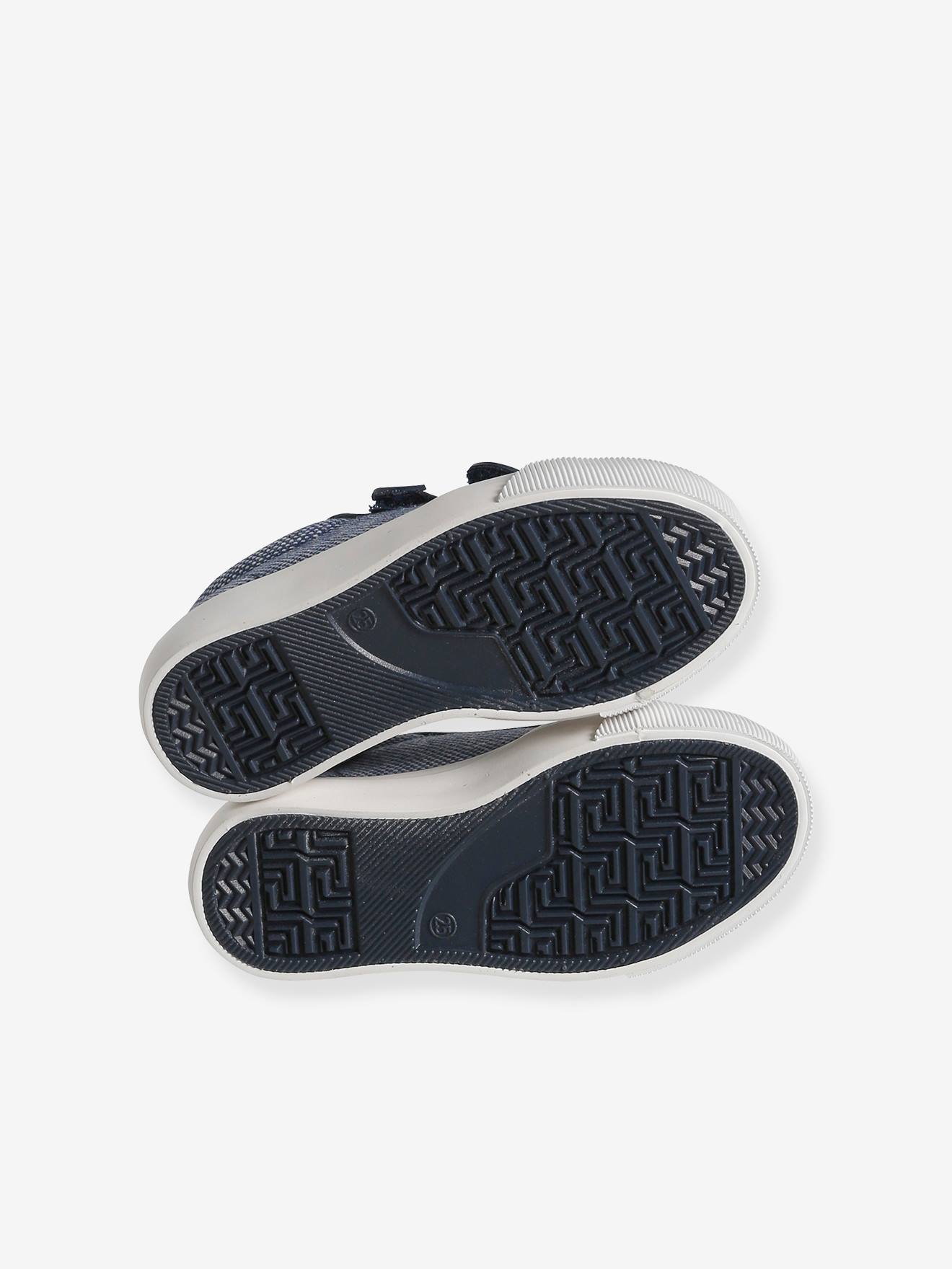 Vertbaudet Kinder Stoff-Sneakers mit Klett und Anziehtrick - set blau
