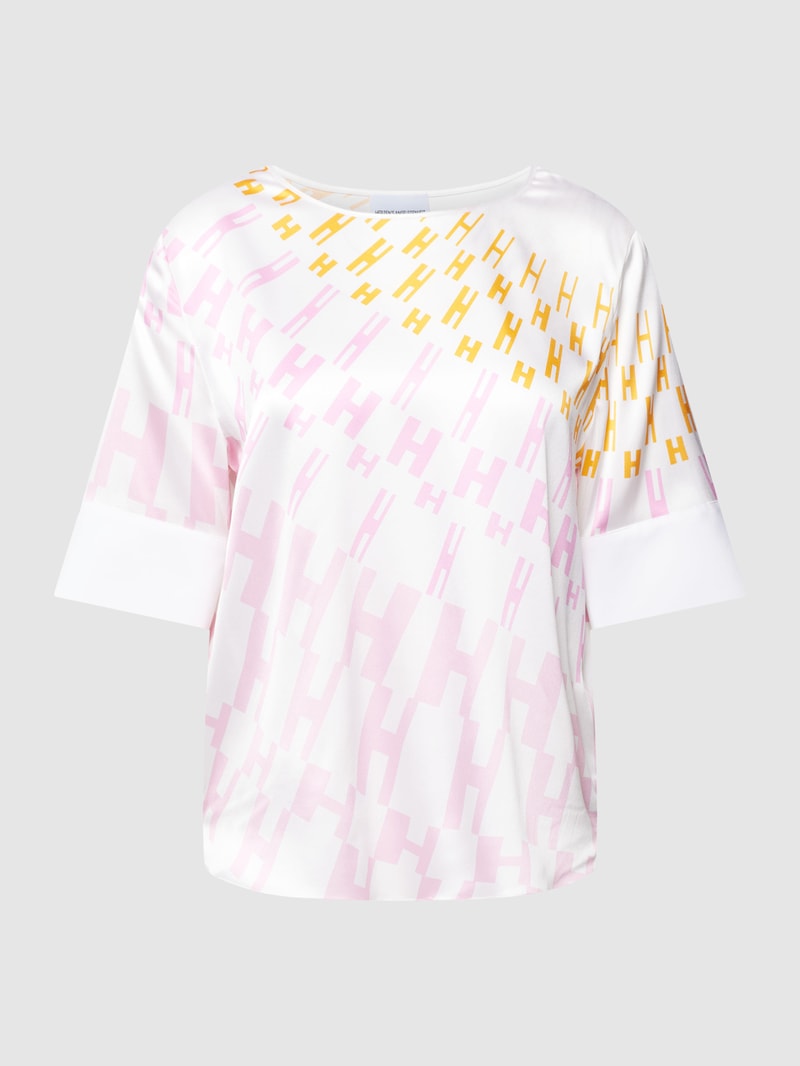 Blusenshirt mit Tunikakragen in rosa