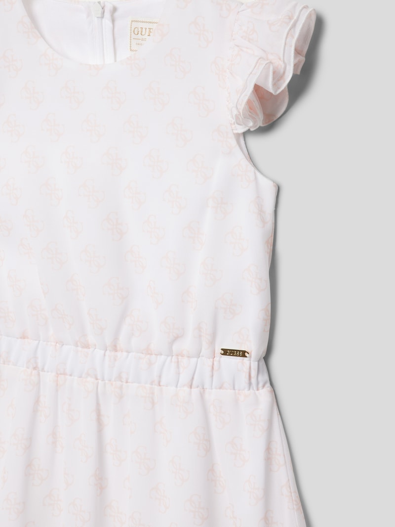 Blusenkleid mit Allover-Muster in offwhite