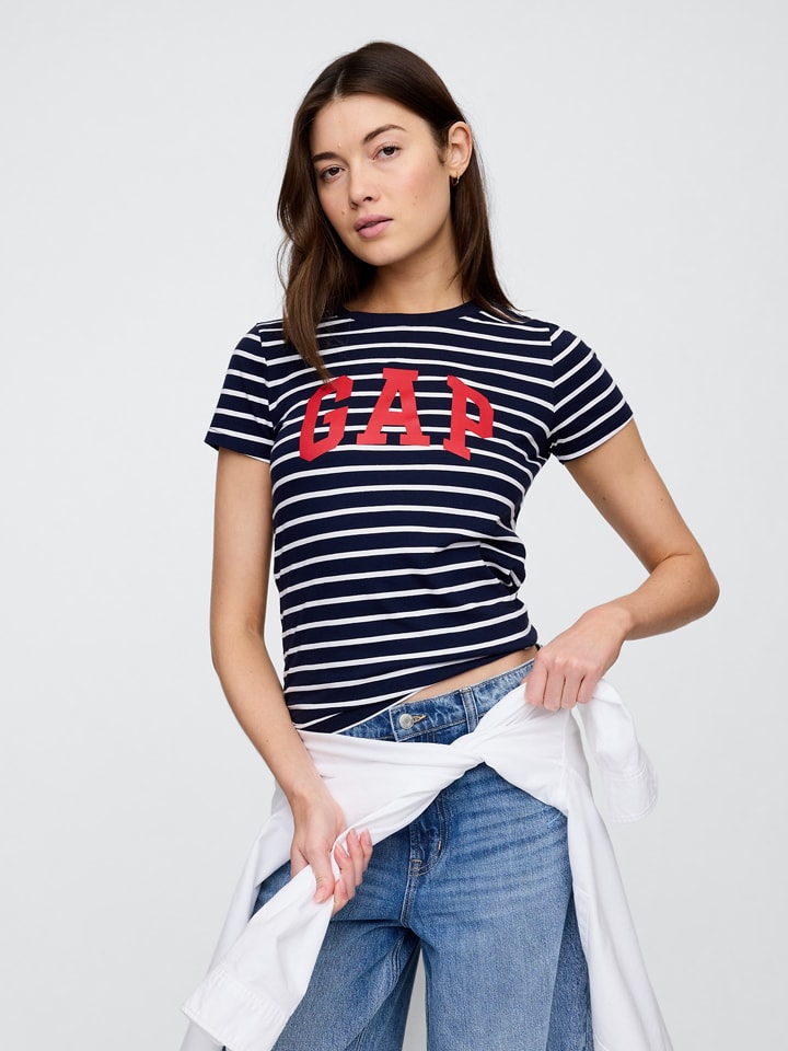 GAP 2er-Set: Shirts in Dunkelblau/ Weiß günstig kaufen