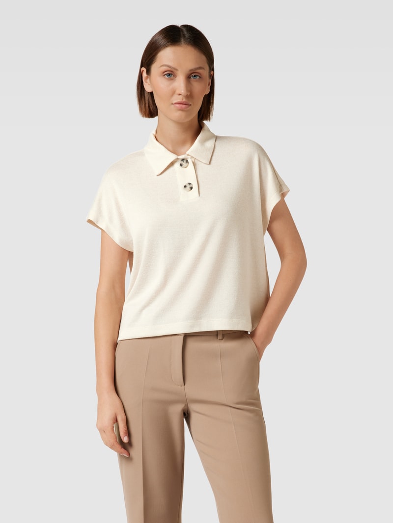 T-Shirt mit Umlegekragen Modell 'Semufa' in sand