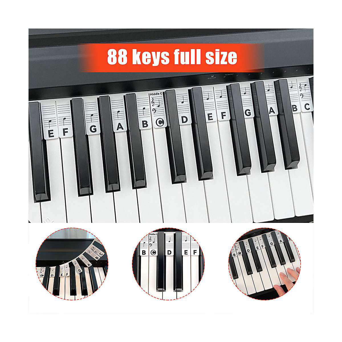 Klavier Keyboard Noten Aufkleber für 88 Tasten Instrumentenzubehör für Kinder