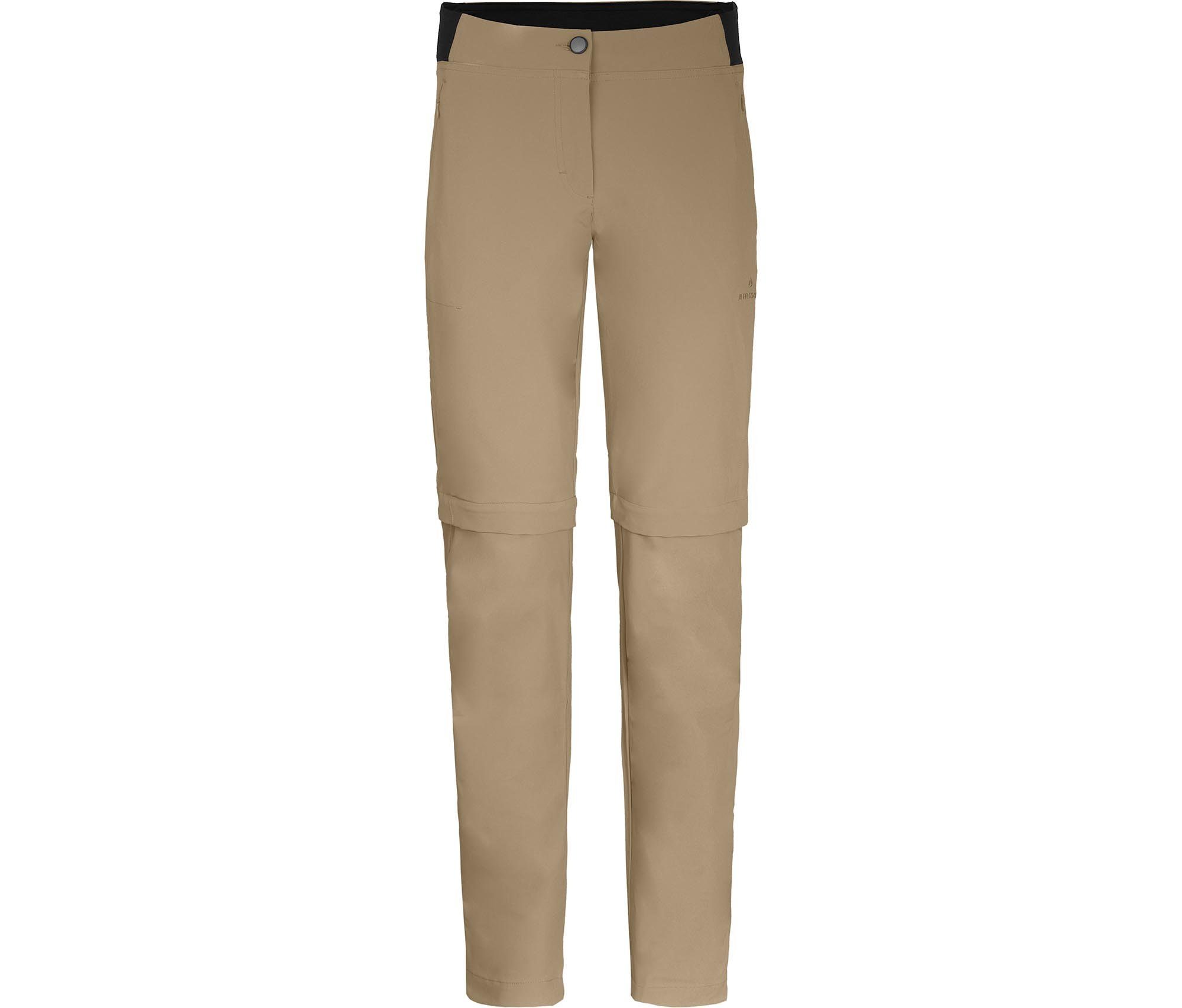Bergson Zip-off-Hose AALBORG Vario Zipp-Off (slim) Damen Wanderhose, recycelt, elastisch, sportlich, Normalgrößen, beige