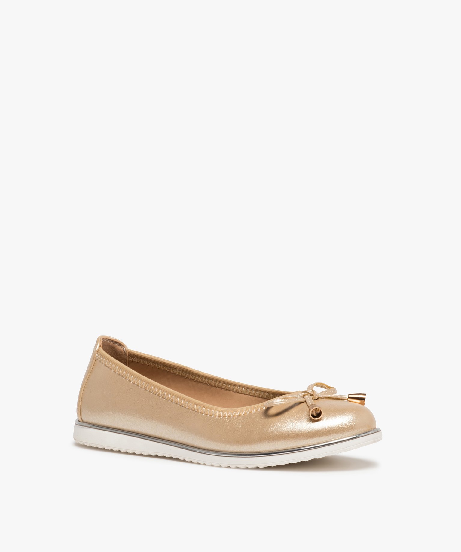 Ballerines fille métallisées à semelle contrastante or | GEMO