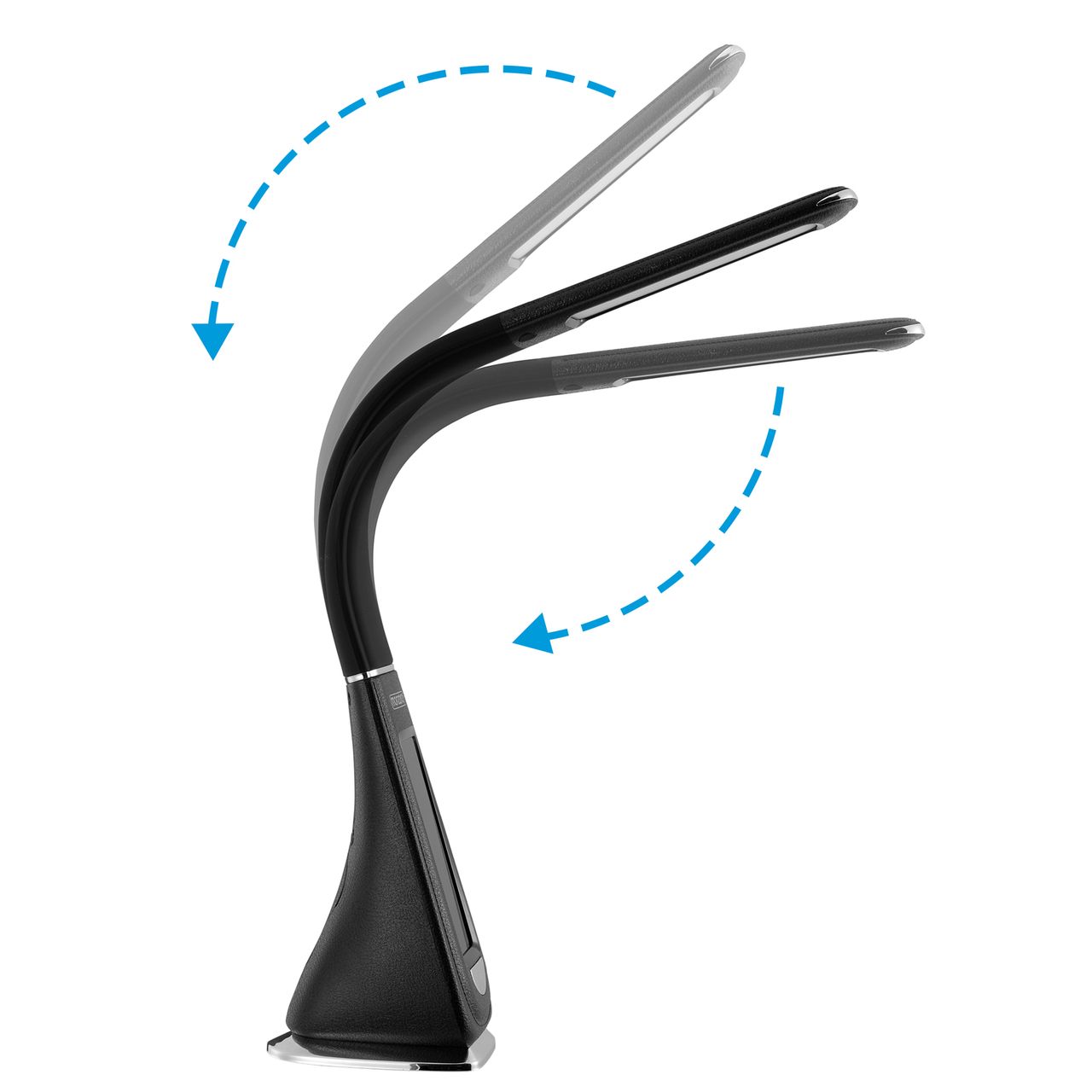 Monzana monzana® Tischlampe LED Lilly Uhr - Temperaturanzeige 50 x 9 x 6,5cm schwarz