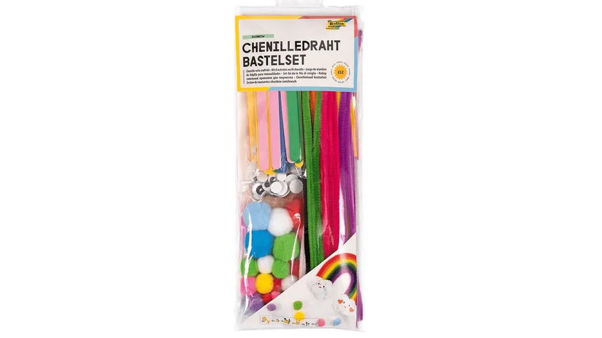 folia Chenilledraht Bastel-Set Rainbow 212-teilig