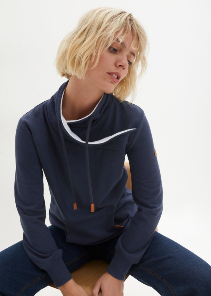 Sweatshirt, Schalkragen mit Kuschelfleece