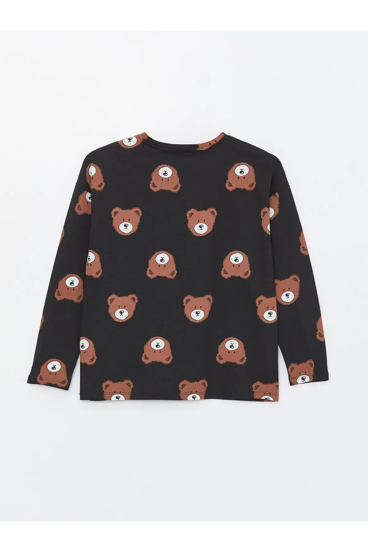 LC Waikiki  Bedrucktes Langarm-Damenpyjama-Set mit Rundhalsausschnitt