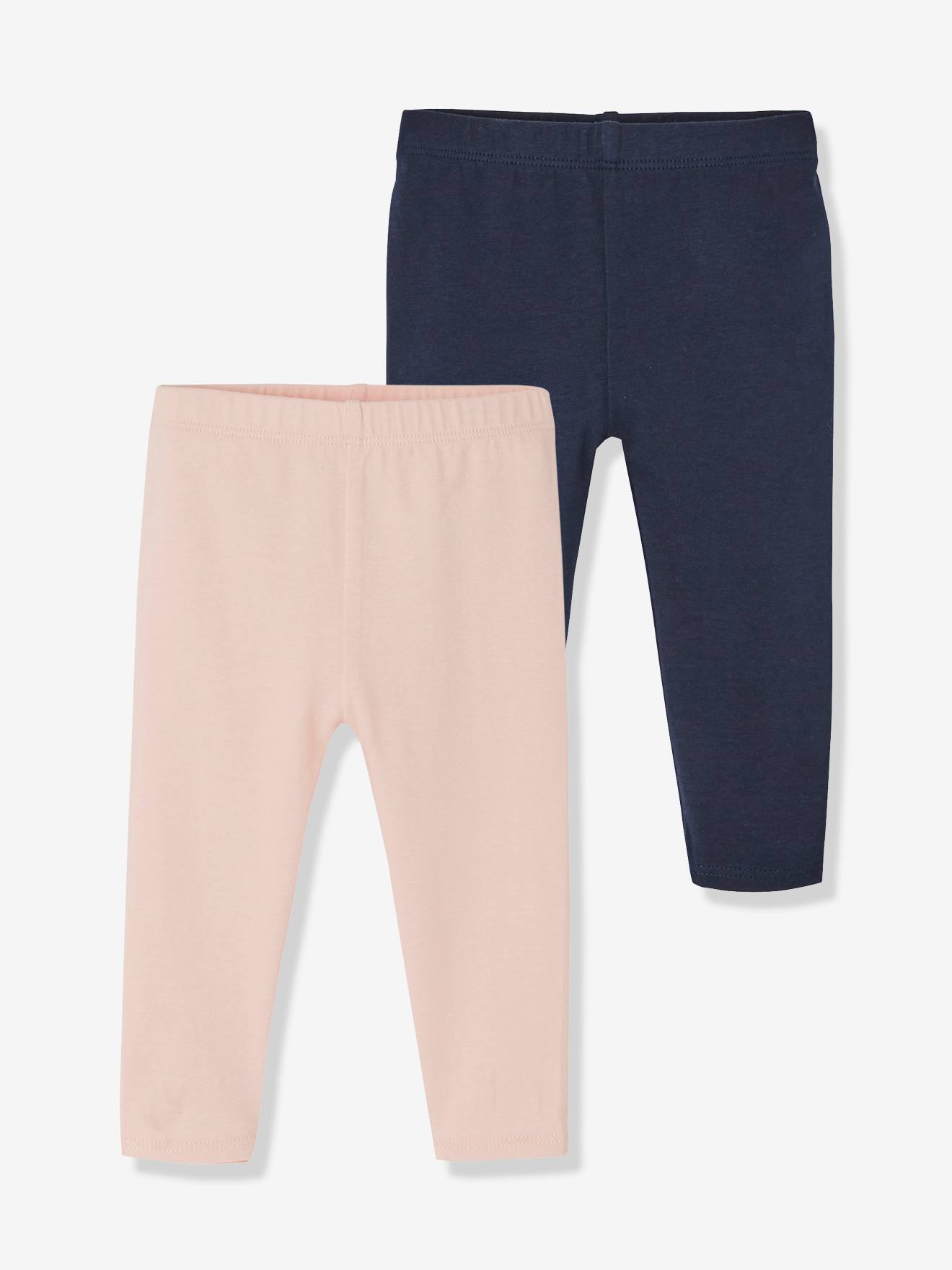 Lot de 2 leggings longs bébé fille BASICS gris chiné
