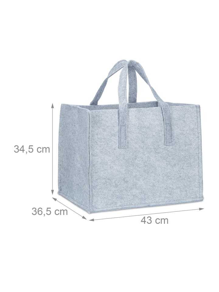 relaxdays Kaminholzkorb in Grau - (B)43 x (H)34,5 x (T)36,5 cm günstig kaufen onesize