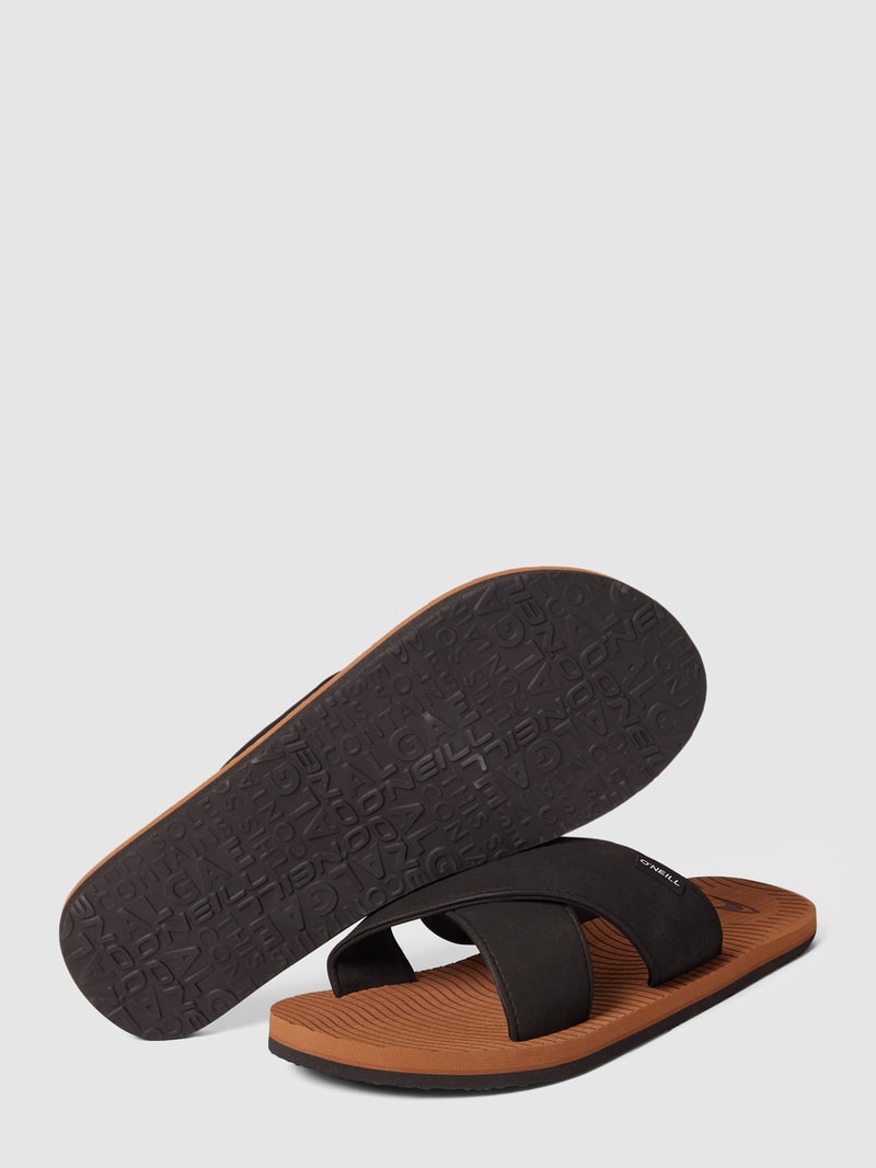 Slides mit Label-Details Modell 'KOOSH' in haselnuss braun