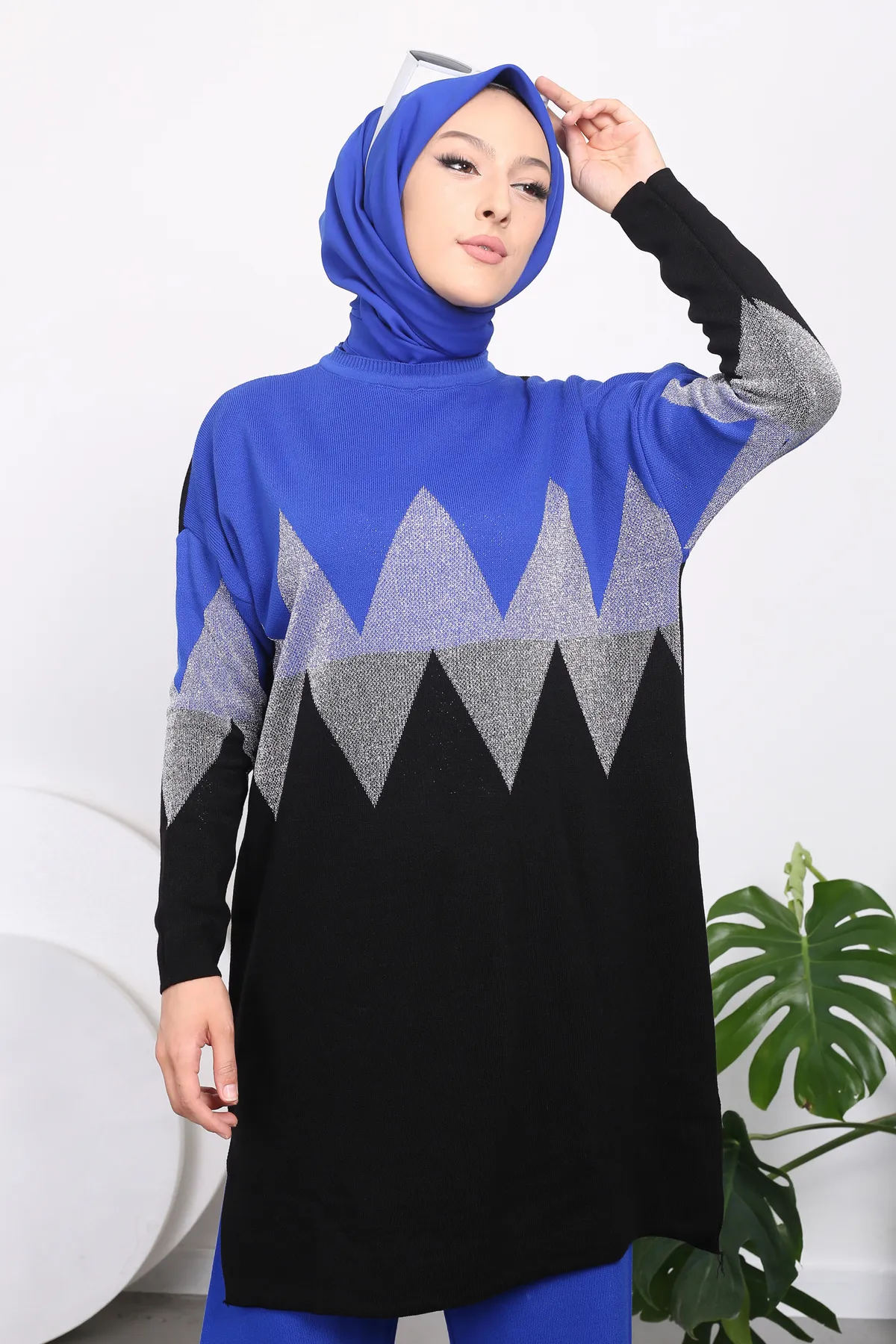 VOLT CLOTHİNG  Strickset mit Zickzack-Muster für Damen