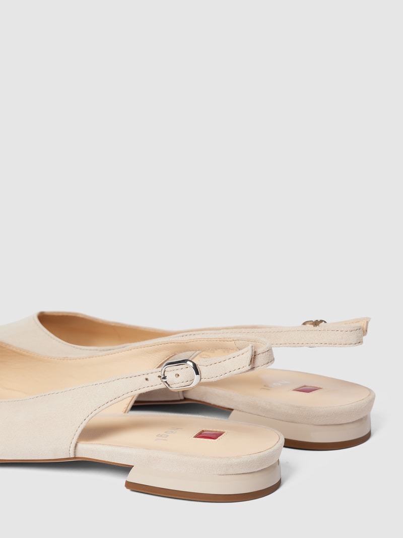 Ballerinas mit Dornschließe Modell 'Slingback' in taupe